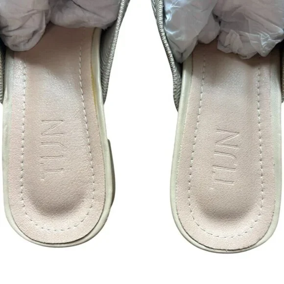 Beige Pointed Toe Knitted Mules With Low Block Heel By TIJN Size 8 - Picture 4 of 6